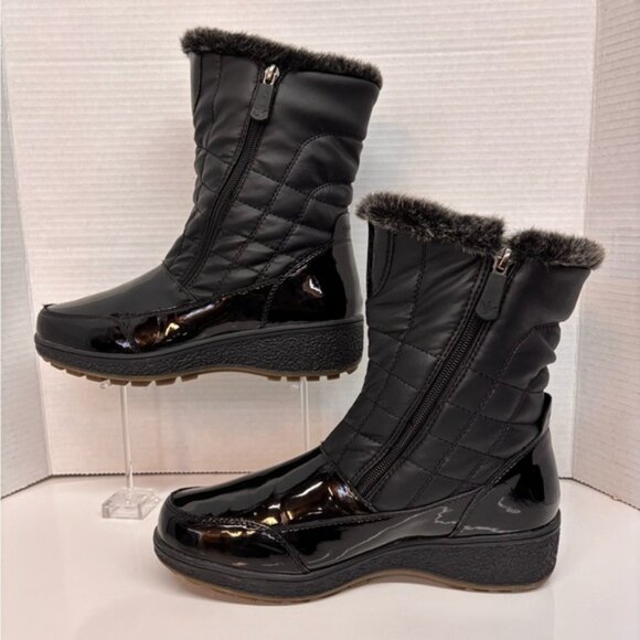 Aquatherm Black Quilted Winter Boots Side Zipper - Picture 2 of 11